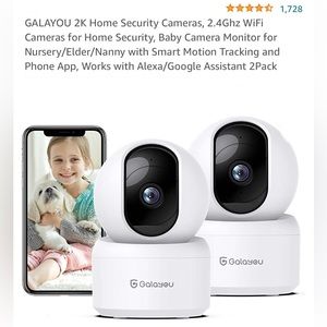 2K Home Security Cameras, Galayou 2.4Ghz WiFi Cameras for 2 Pack